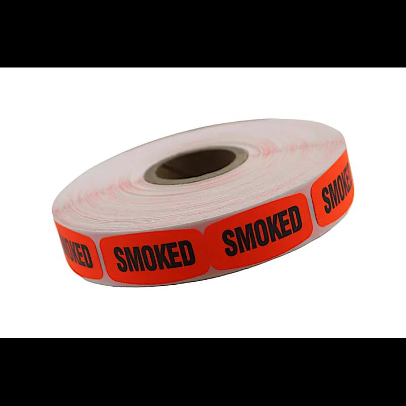 Smoked Label Black Fluorescent Red Short Oval Dayglo 1000 Count/Roll 50 Rolls/Case 50000 Count/Case