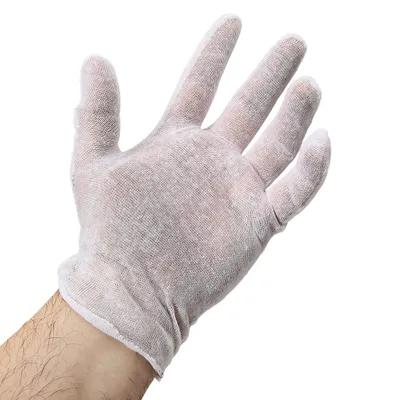 Gloves Mens Large (LG) White Cotton 12 Count/Pack 1 Packs/Case 12 Count/Case