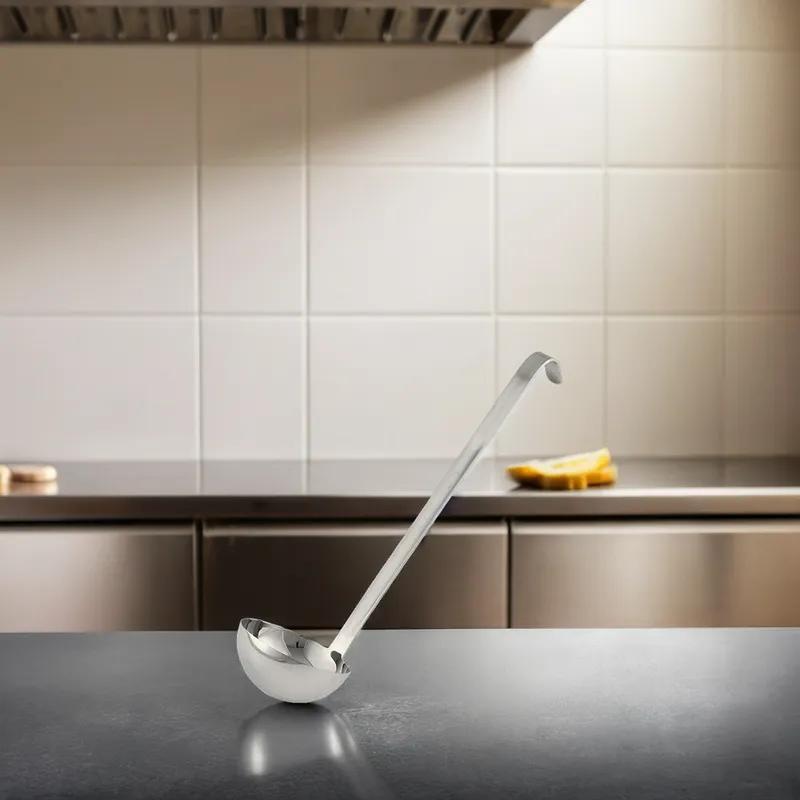 Ladle 10 IN 8 OZ Stainless Steel Hookless Handle Heavy Duty 1/Each