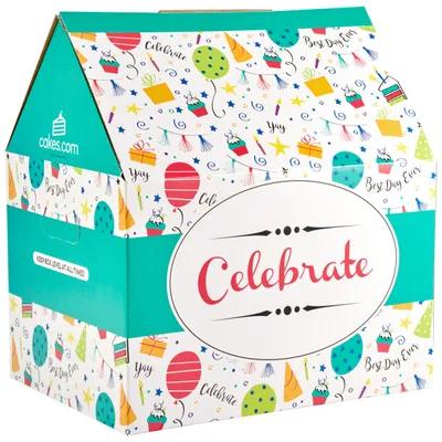 Cake Box 14.75X11.5X16 IN Paperboard Multicolor Party Rectangle 6/Pack