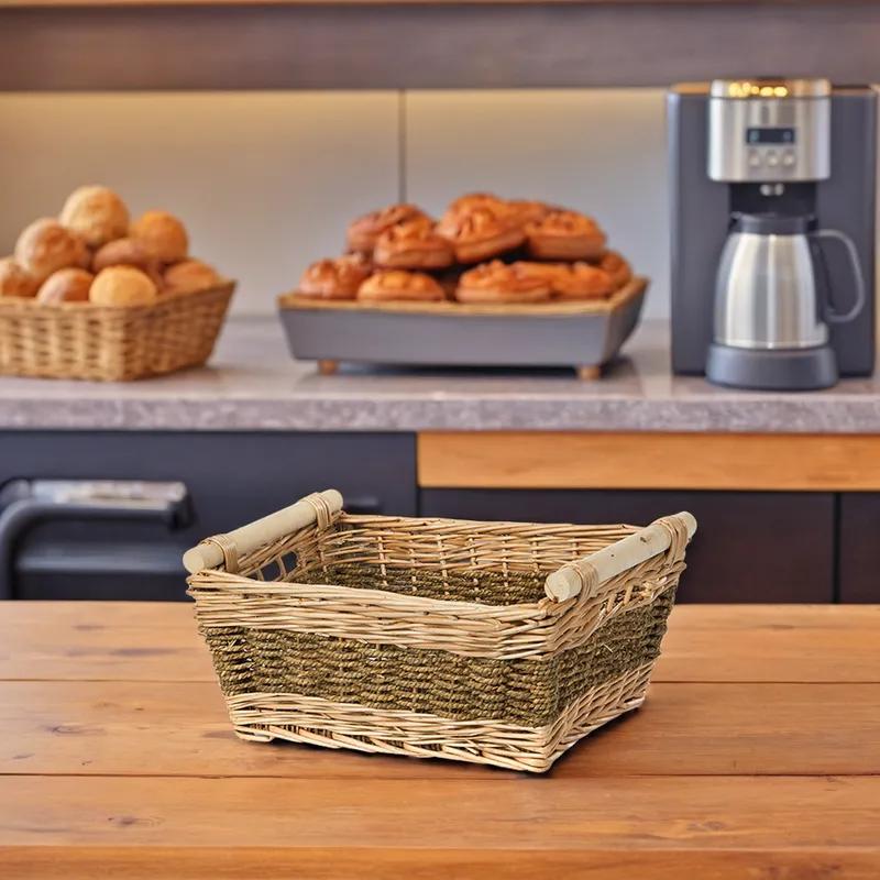 Basket Utility Bin Seagrass Rectangle Side Handles 1/Each