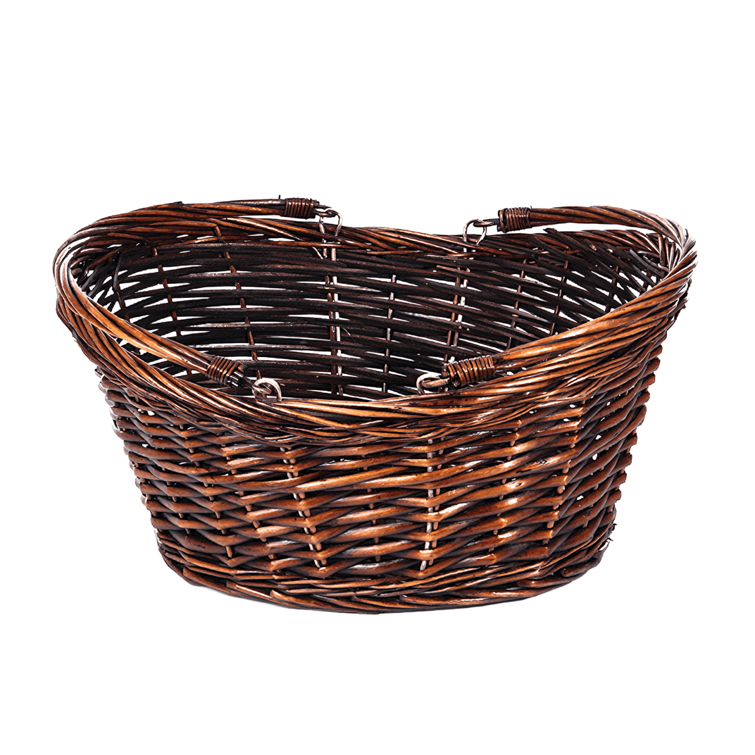 Basket Oval Stained With Drop Handle 1/Each