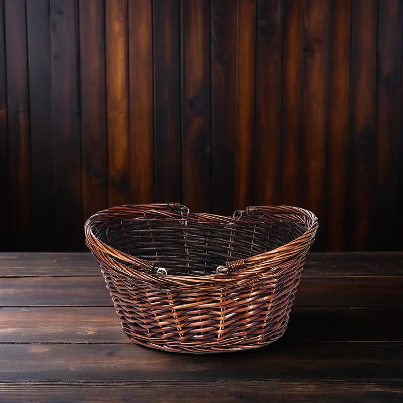 Basket Oval Stained With Drop Handle 1/Each