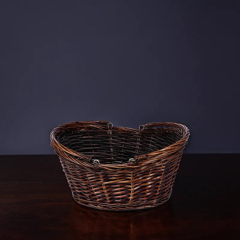 Basket Oval Stained With Drop Handle 1/Each