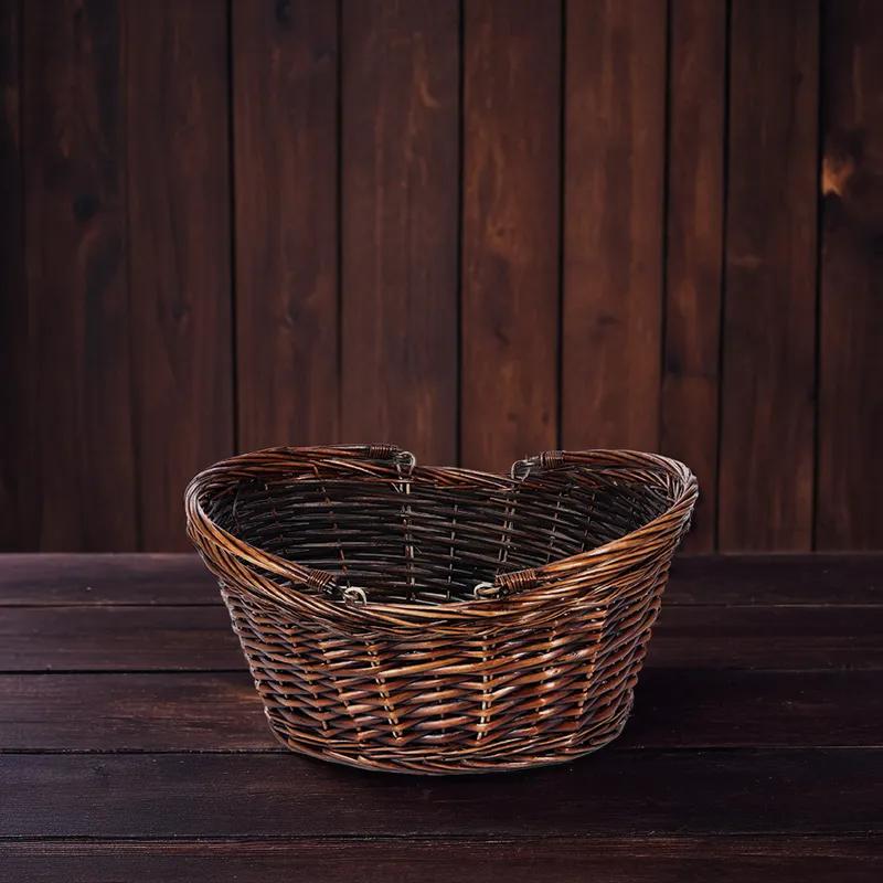 Basket Oval Stained With Drop Handle 1/Each