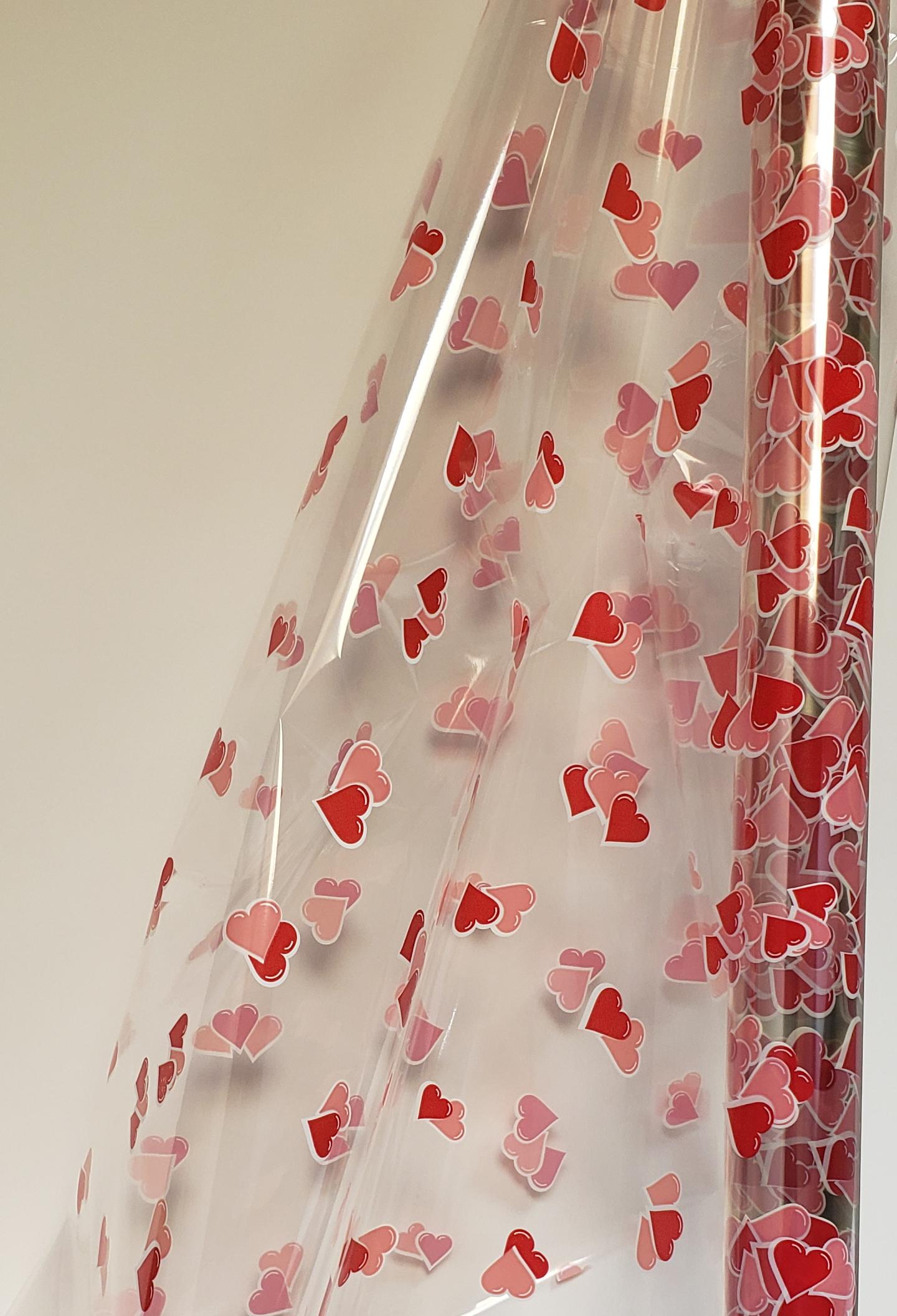 Multi-Purpose Roll 40IN X100FT Cellophane Multicolor Valentine 1/Roll