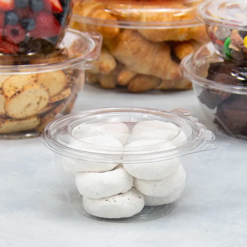 Dart® Safeseal™ Bowl & Lid Combo With Flat Lid 16 OZ PET Clear Round 60 Count/Pack 4 Packs/Case 240 Count/Case