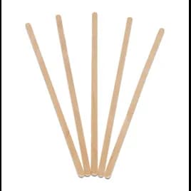 Coffee Stirrer 7.5 IN Wood Natural Unwrapped Flat 500 Count/Pack 10 Packs/Case 5000 Count/Case