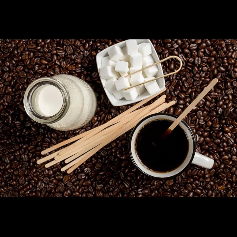 Coffee Stirrer 7.5 IN Wood Natural Unwrapped Flat 500 Count/Pack 10 Packs/Case 5000 Count/Case