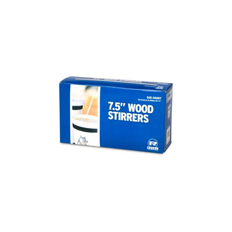 Coffee Stirrer 7.5 IN Wood Natural Unwrapped Flat 500 Count/Pack 10 Packs/Case 5000 Count/Case