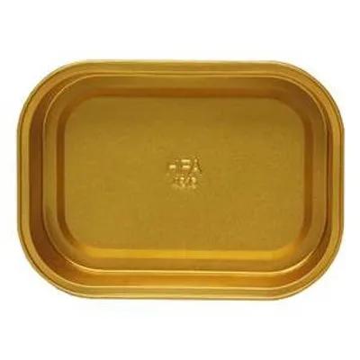 Take-Out Container Base 6.375X4.625X1.25 IN Aluminum Black Gold Oblong 300/Case