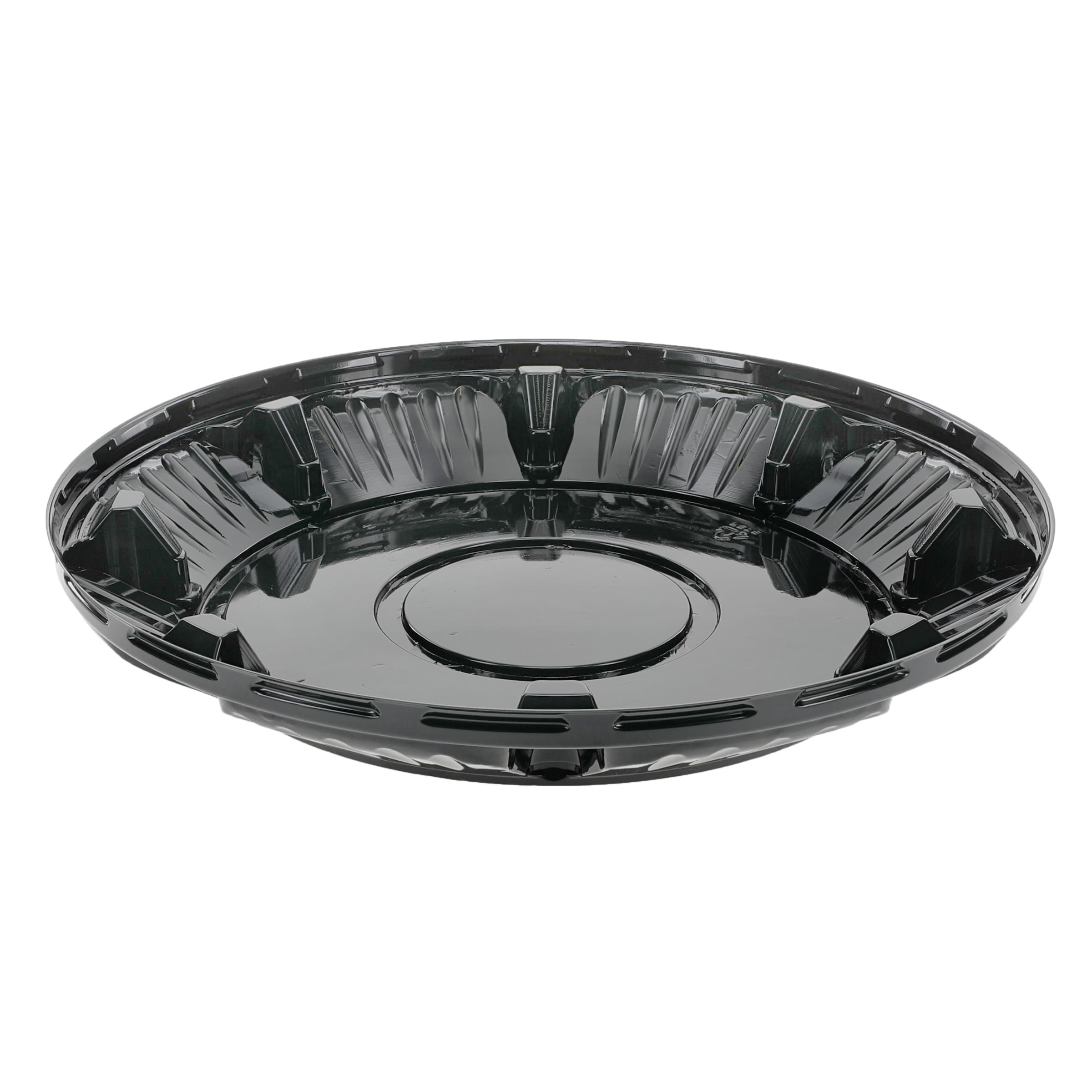 Pie Container 9.8X1.5 IN PET Black Round Deep 200/Case