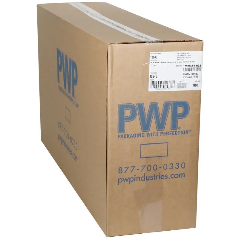 Cake Container & Lid Combo With Dome Lid 9.75X4 IN PET Clear Black Round Fluted 100/Case