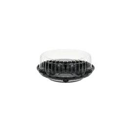 Pie Container & Lid Combo With High Dome Lid 9X2.5 IN PET Clear Black Round Fluted 100/Case