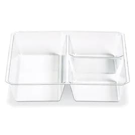 Fresh 'n Clear® GoCube® Take-Out Container Insert 5.12X5.12X1 IN 3 Compartment PET Clear Square 600/Case