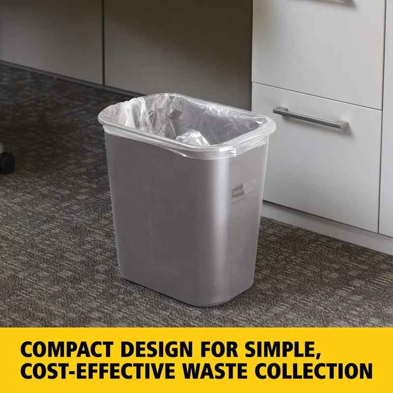 Trash Can 14.5X10.5X15 IN 7 GAL 28 QT Gray Rectangle Resin Deskside 1/Each