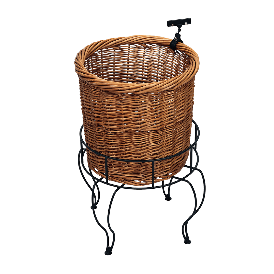 Basket Willow Metal Wire Brown Floor Stand With Sign Clip 1/Each