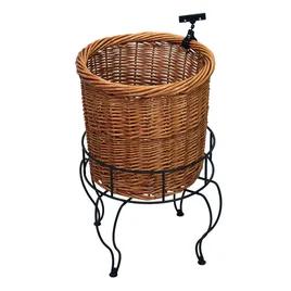 Basket Willow Metal Wire Brown Floor Stand With Sign Clip 1/Each