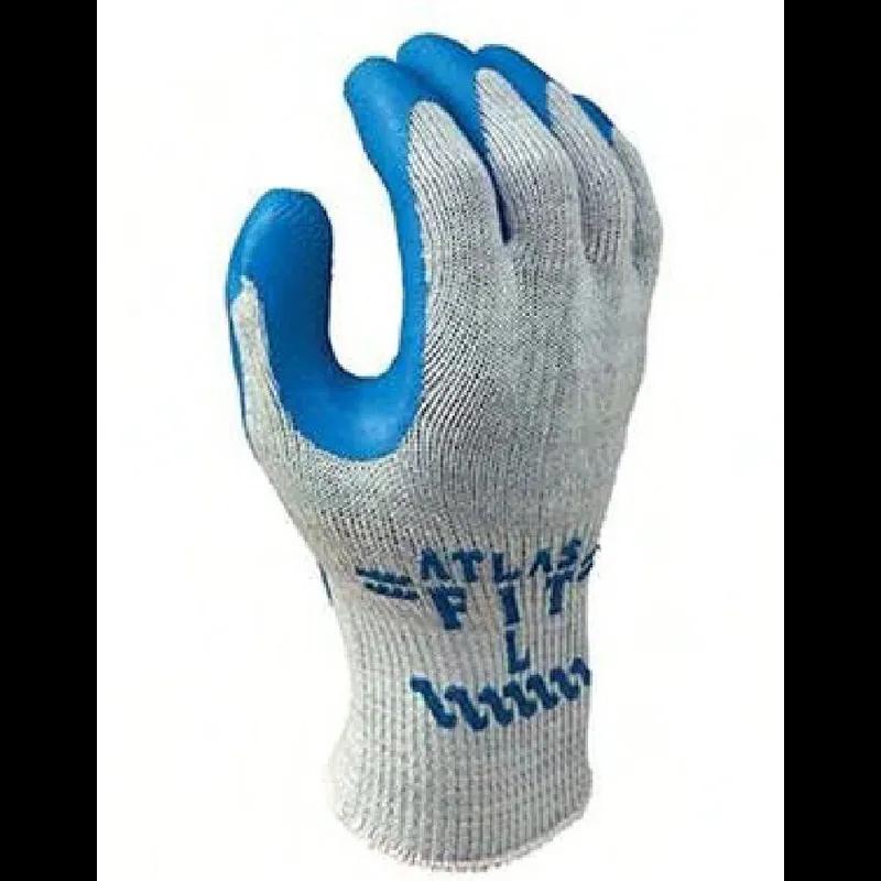 Atlas® Gloves Medium (MED) Yellow Blue Kevlar Cotton Palm & Finger Coating 12/Dozen