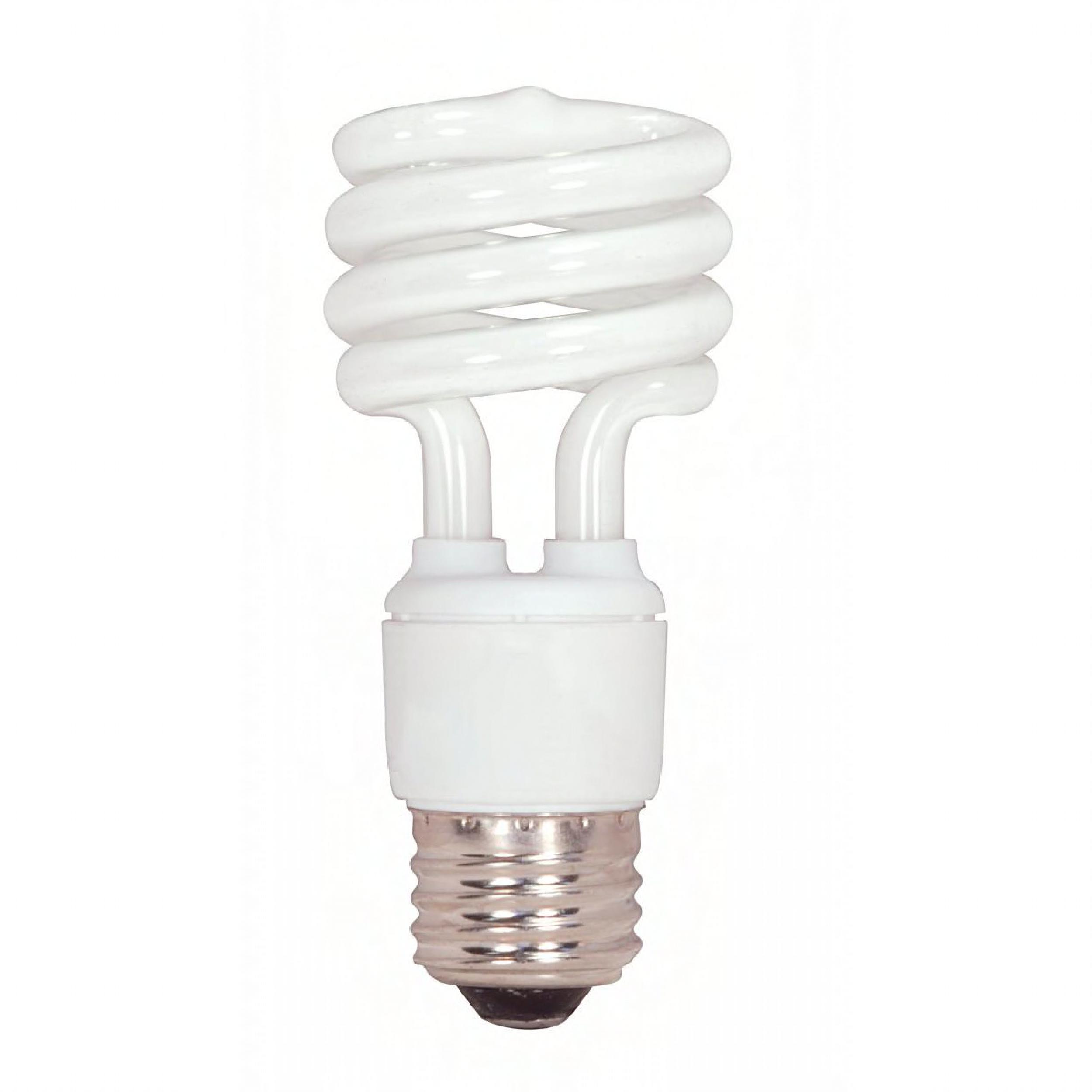 13T2/E26/4100K/120V/1PK Light Bulb Mini Fluorescent Spiral Compact 13 Watt 4100K Color Temperature 120V 6/Box