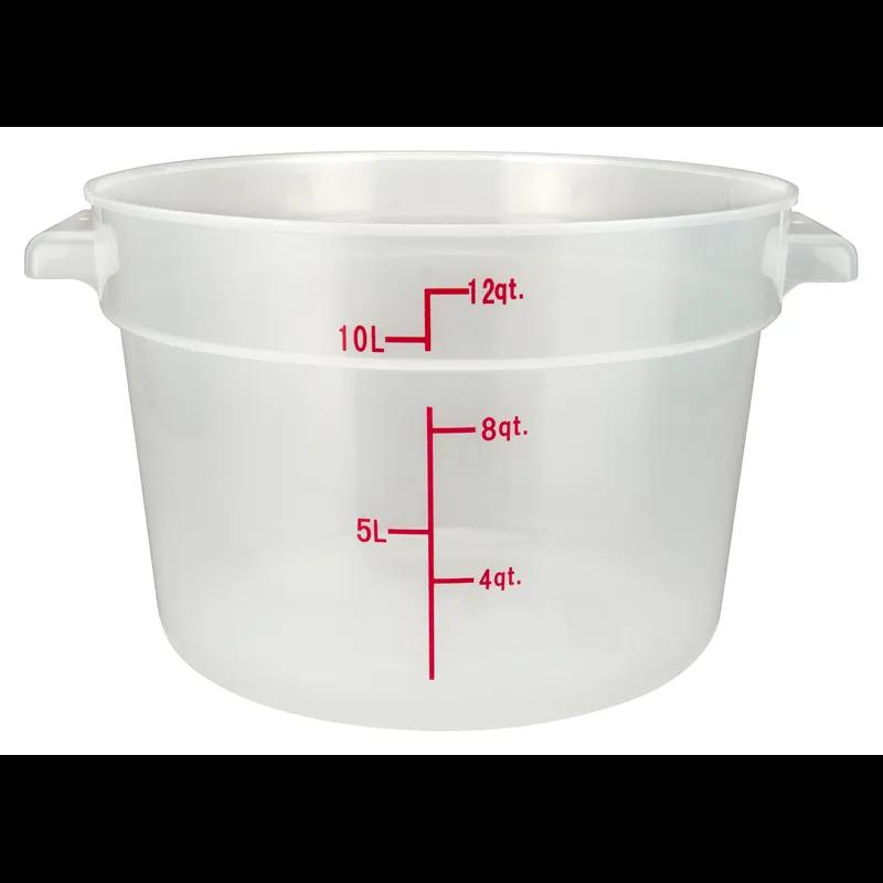 Food Storage Container 12 QT Translucent Round PP 1/Each