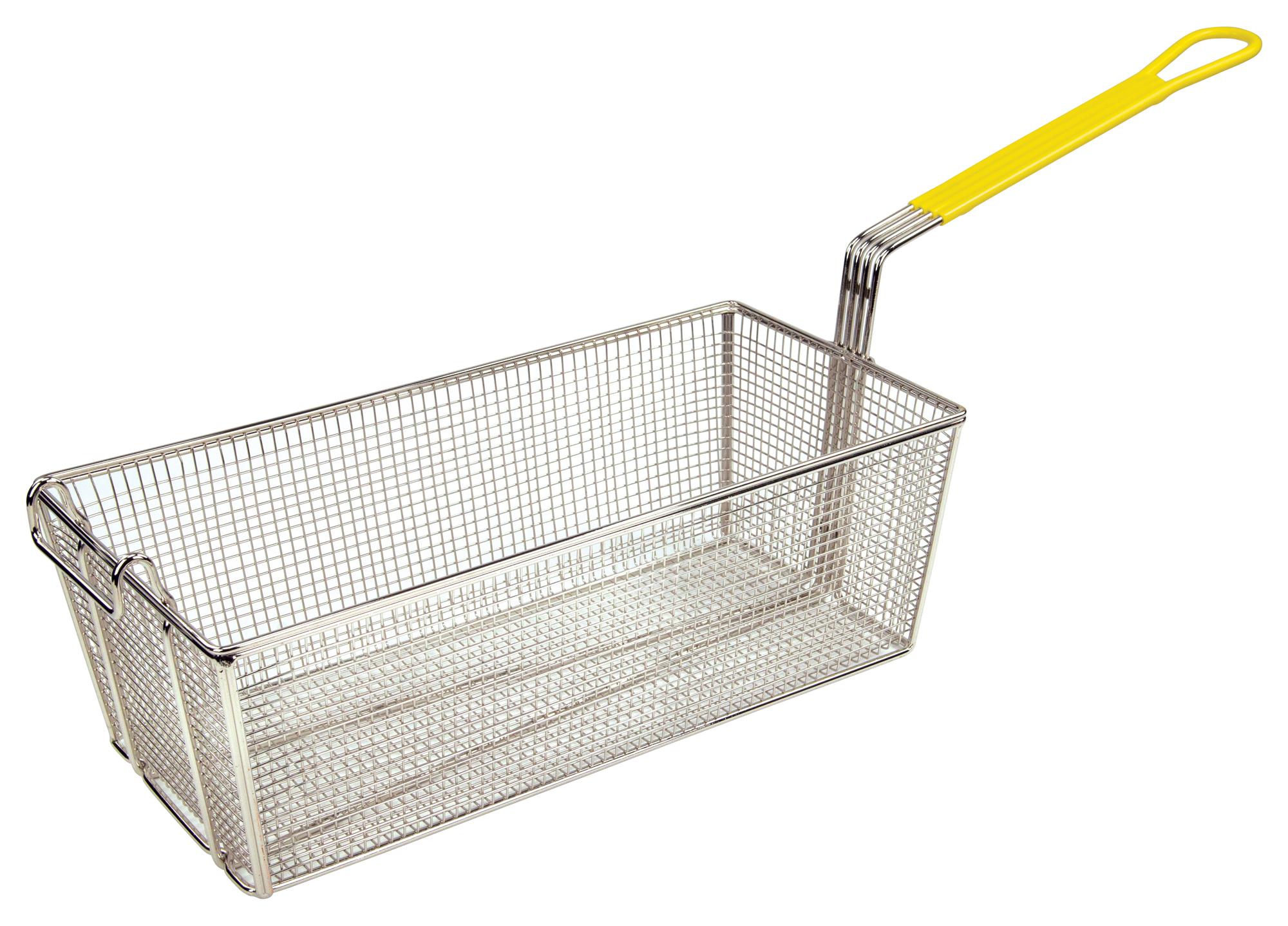 Fry Basket 17X8.25X6 IN Yellow Metal Wire 1/Each