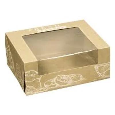 Donut Box 10X8X4 IN Kraft Paperboard OPP Rectangle With Window 100/Case