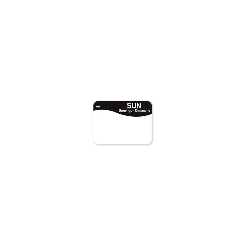 Sunday Label 1X1 IN Dissolvable Trilingual 1000/Roll