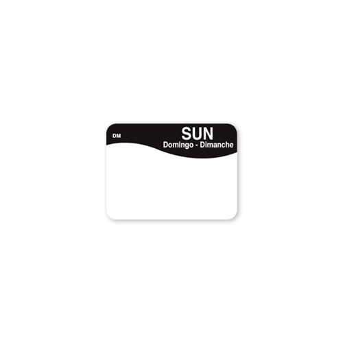 Sunday Label 1X1 IN Dissolvable Trilingual 1000/Roll