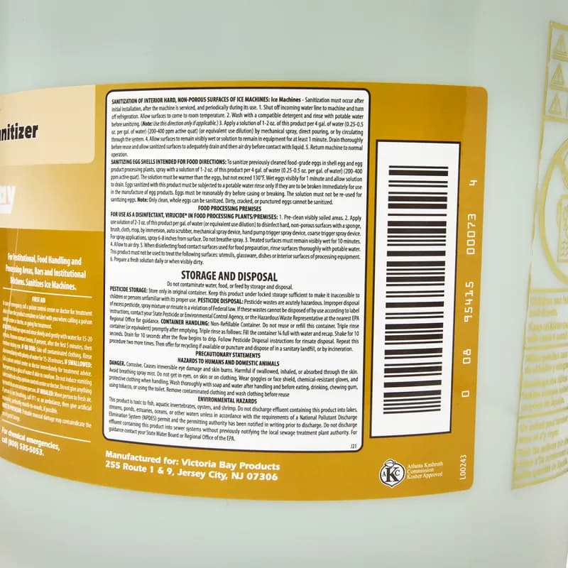 Victoria Bay Food Service Sanitizer 5 GAL 1/Pail