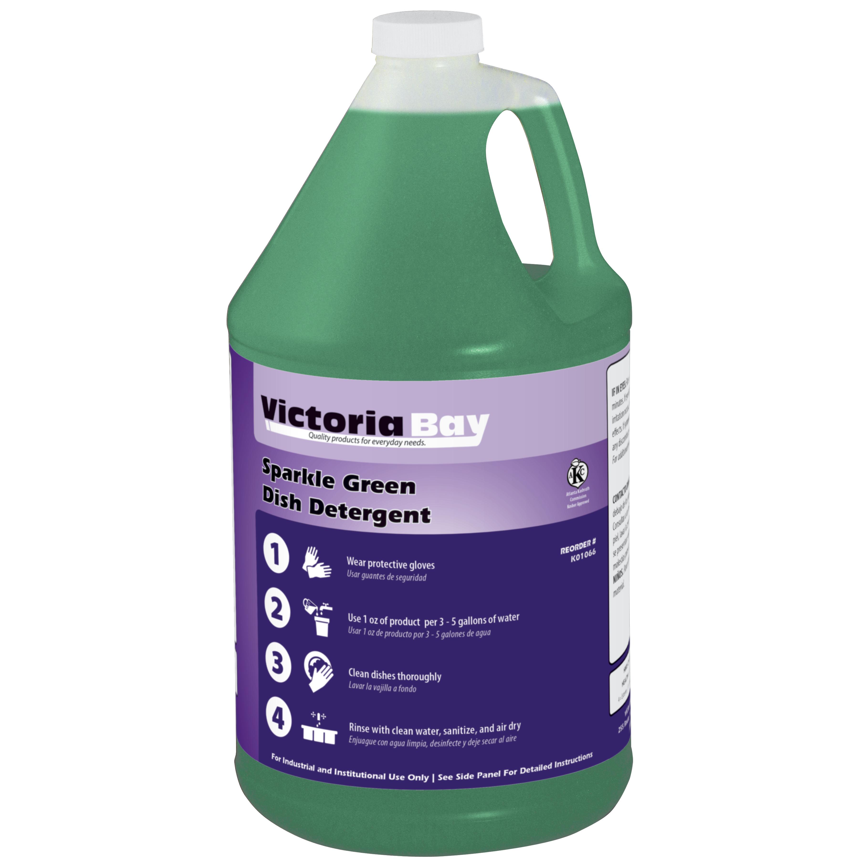 Victoria Bay Sparkle Green Dish Detergent 1 GAL 4/Case