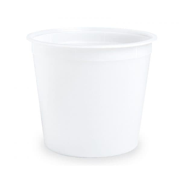 Classic Line Bucket & Tub Base 168 OZ HDPE Translucent Round 100/Case