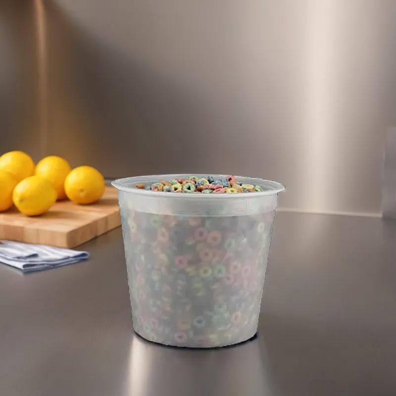 Classic Line Bucket & Tub Base 168 OZ HDPE Translucent Round 100/Case