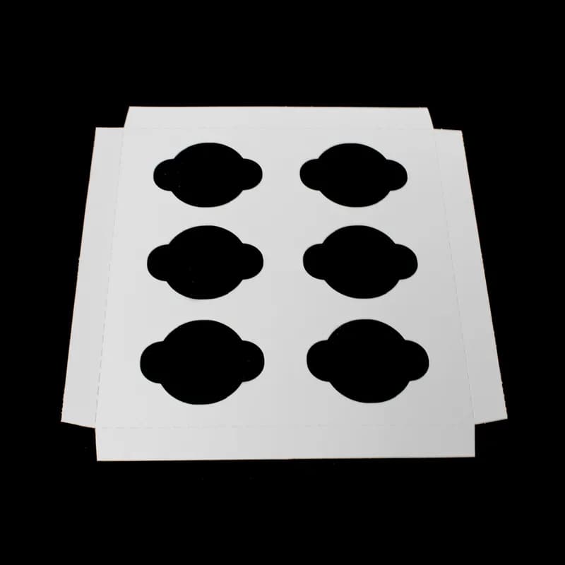 Cupcake Insert 9.9375X9.9375X0.875 IN 6 Compartment Cardboard White Kraft 100/Case