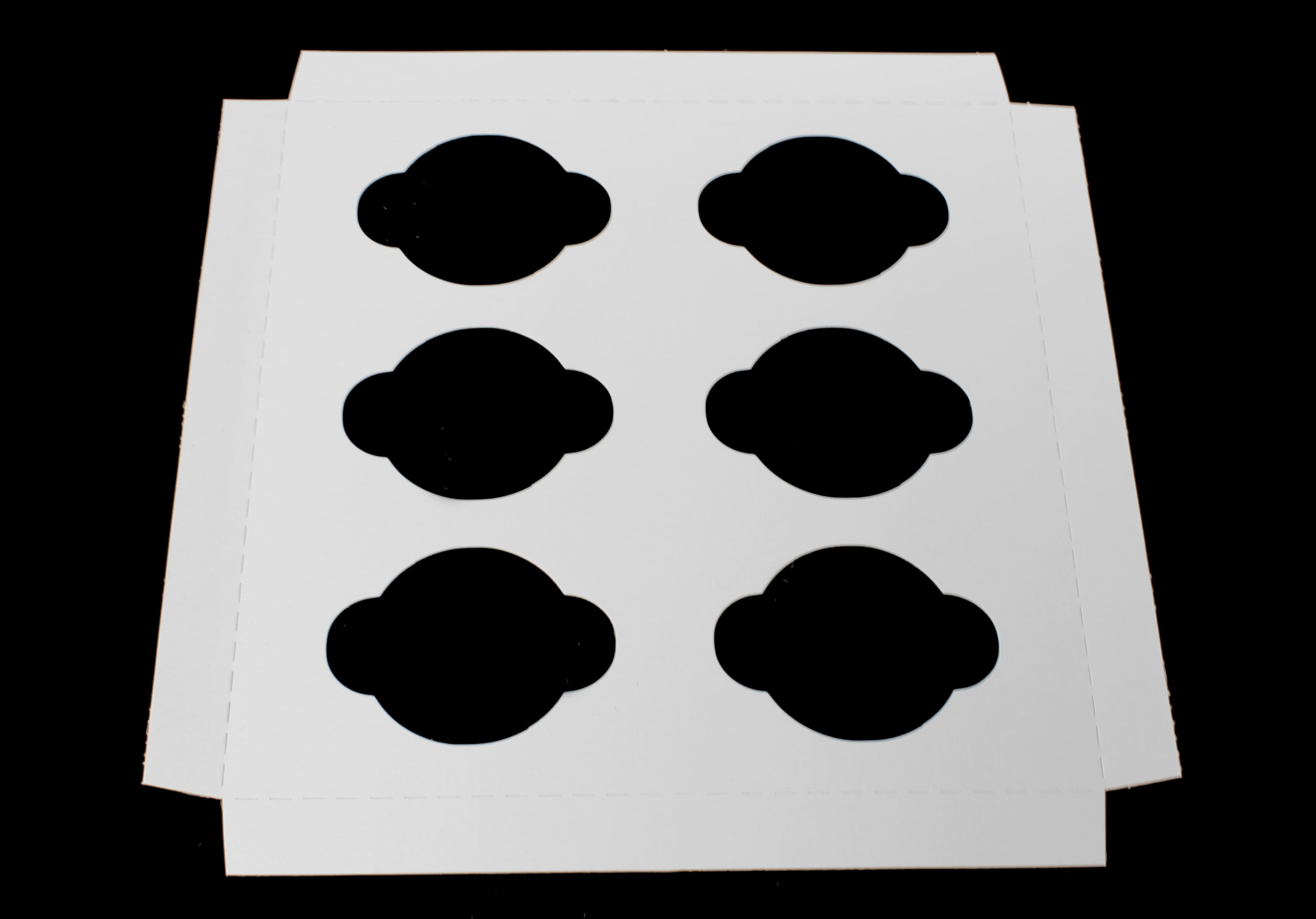 Cupcake Insert 9.9375X9.9375X0.875 IN 6 Compartment Cardboard White Kraft 100/Case