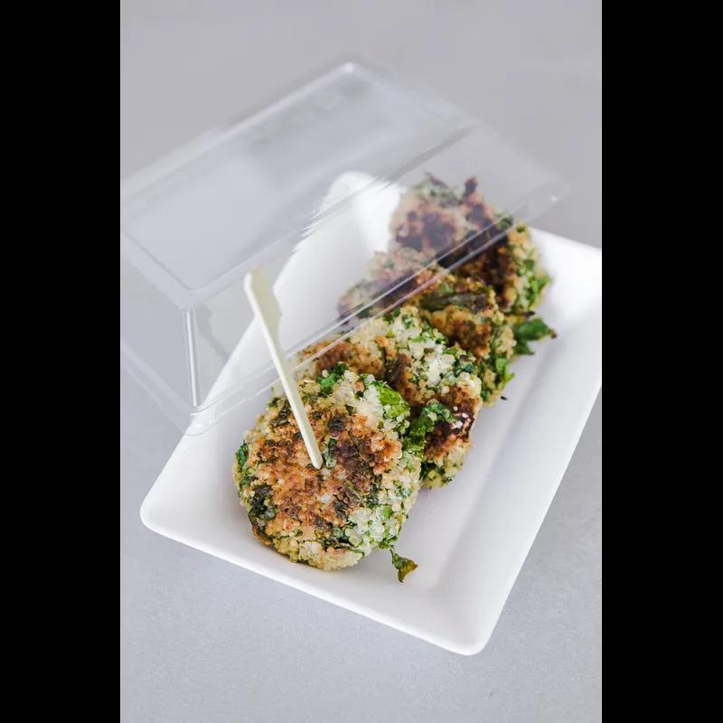 Plate 5.1X5.1X1.1 IN Sugarcane White Freezer Safe Grease Resistant 100 Count/Pack 6 Packs/Case 600 Count/Case