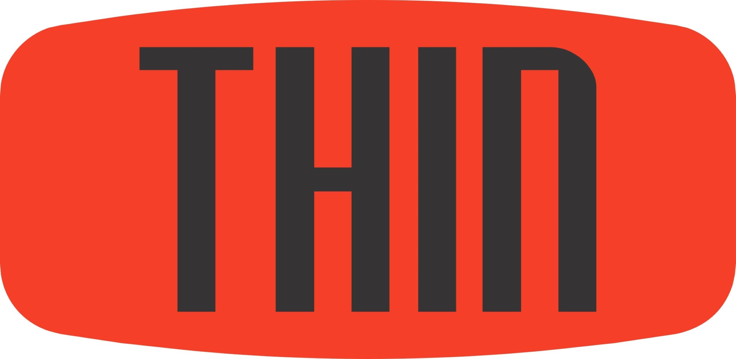 Thin Sliced Label Black Fluorescent Red Short Oval Dayglo 1000 Count/Roll 50 Rolls/Case 50000 Count/Case