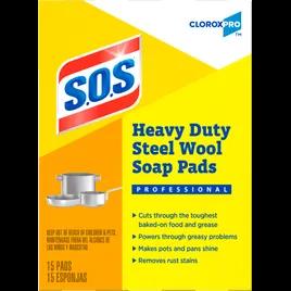 S.O.S.® Soap Pad Steel Wool 15 Count/Box 12 Box/Case 180 Count/Case