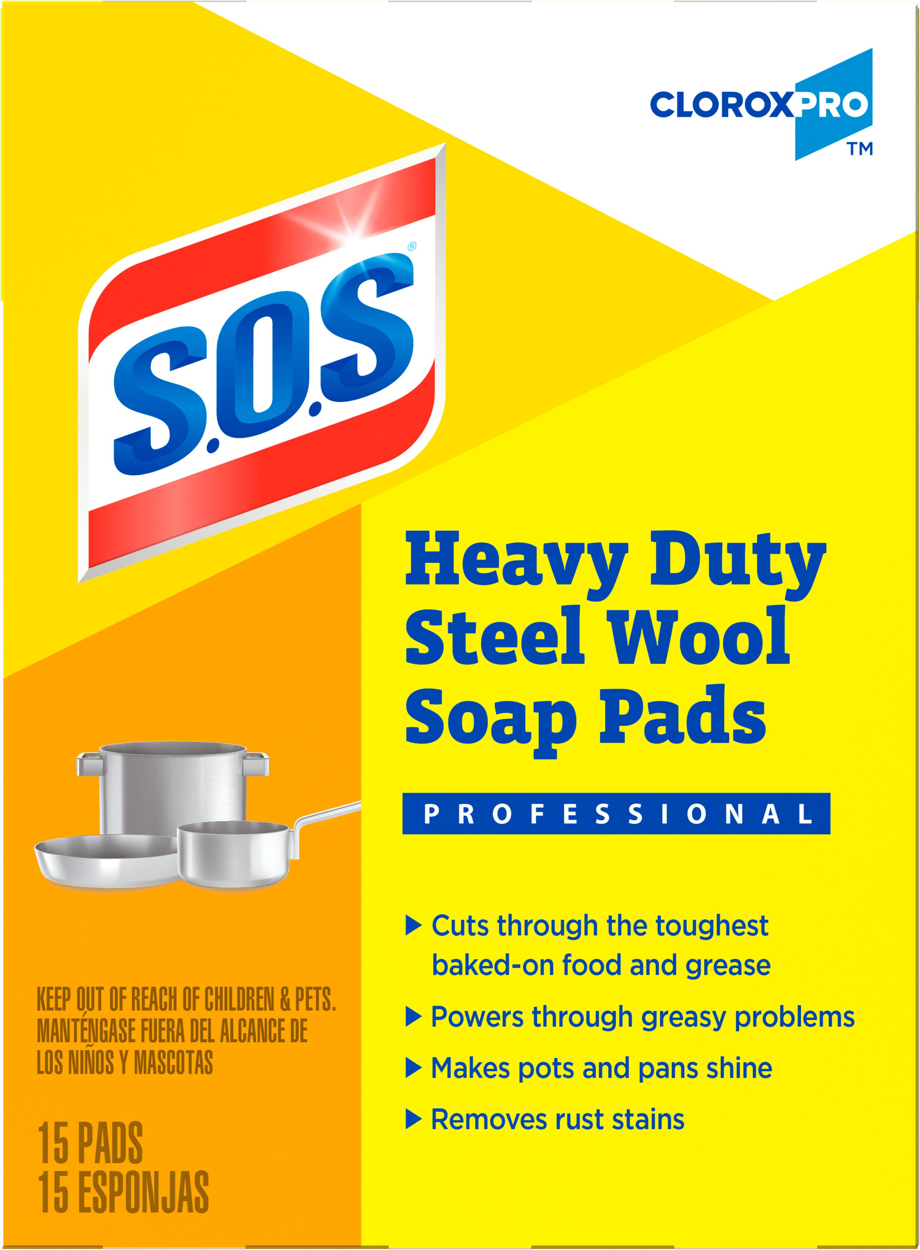 S.O.S.® Soap Pad Steel Wool 15 Count/Box 12 Box/Case 180 Count/Case