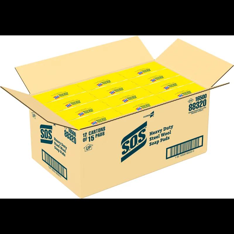 S.O.S.® Soap Pad Steel Wool 15 Count/Box 12 Box/Case 180 Count/Case