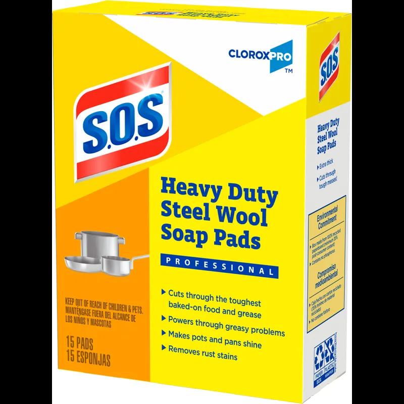 S.O.S.® Soap Pad Steel Wool 15 Count/Box 12 Box/Case 180 Count/Case