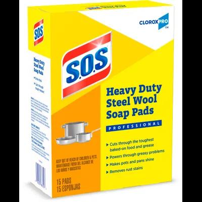 S.O.S.® Soap Pad Steel Wool 15 Count/Pack 12 Packs/Case 180 Count/Case