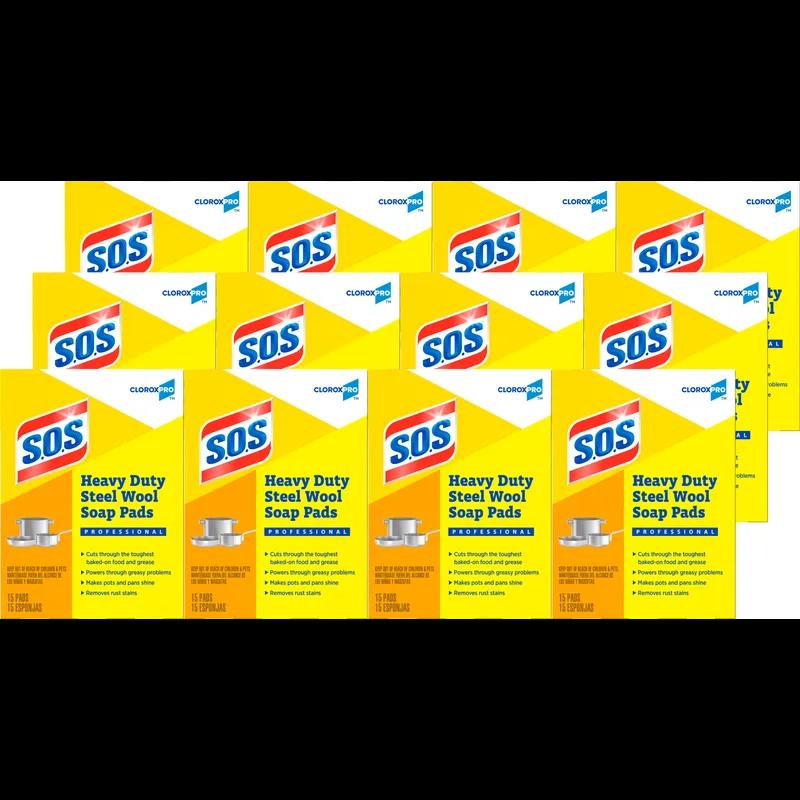 S.O.S.® Soap Pad Steel Wool 15 Count/Box 12 Box/Case 180 Count/Case