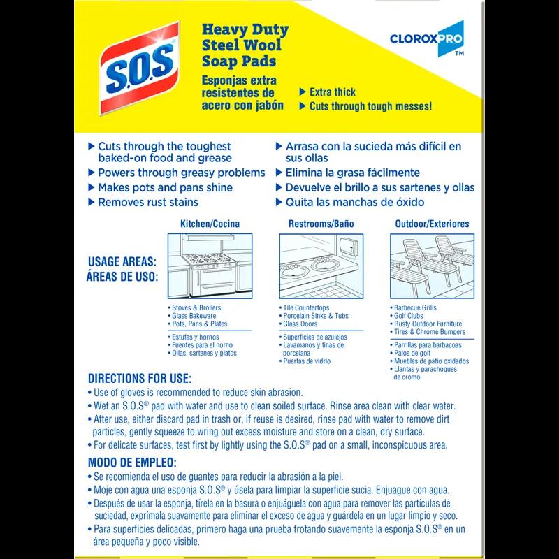 S.O.S.® Soap Pad Steel Wool 15 Count/Box 12 Box/Case 180 Count/Case