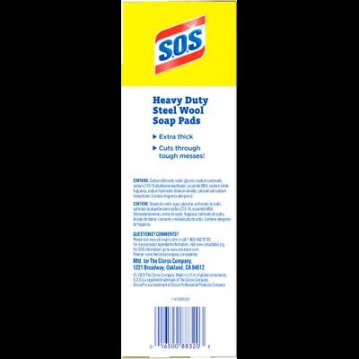 S.O.S.® Soap Pad Steel Wool 15 Count/Pack 12 Packs/Case 180 Count/Case