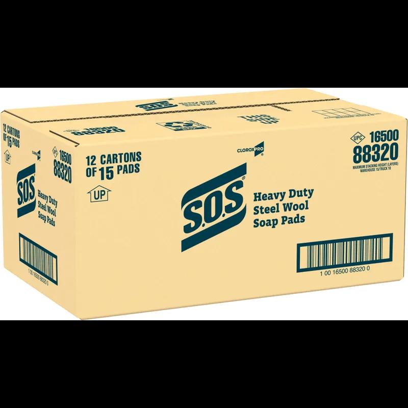S.O.S.® Soap Pad Steel Wool 15 Count/Box 12 Box/Case 180 Count/Case
