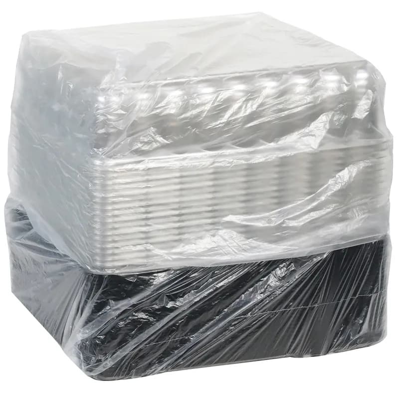 RoseDome Cake Container & Lid Combo With Dome Lid 1/2 Size 15X20X5 IN PET Black Clear Rectangle Long Tab 30/Case