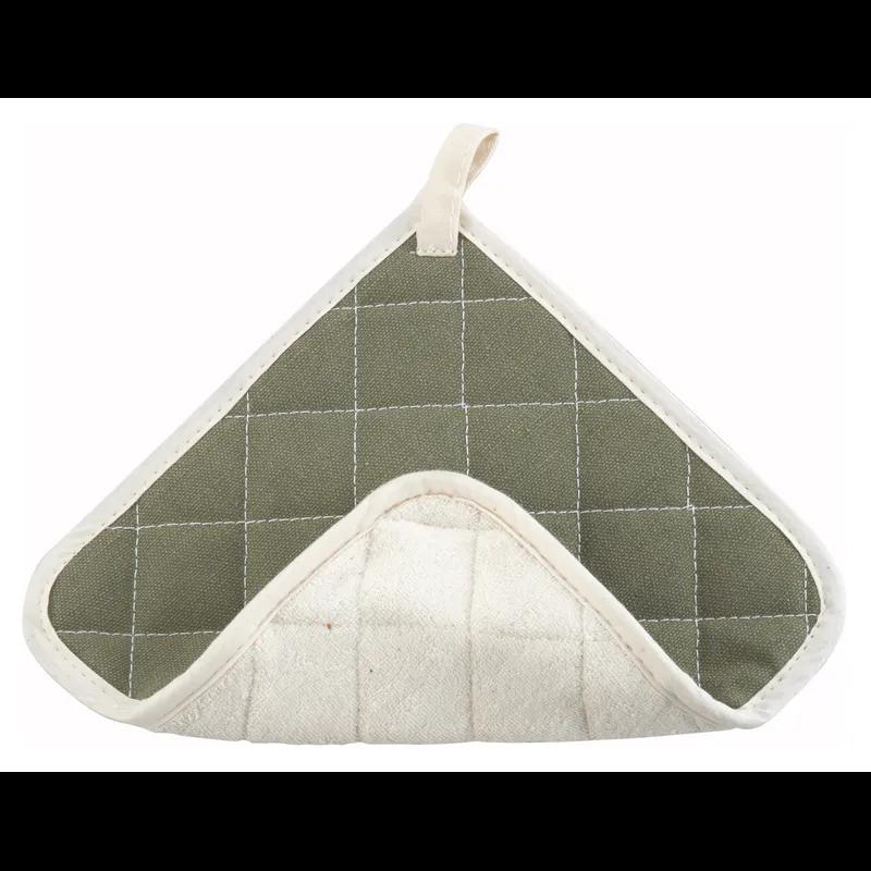 Pot Holder 8X8 IN Terry Cloth Green Square Fire Retardant 12/Dozen