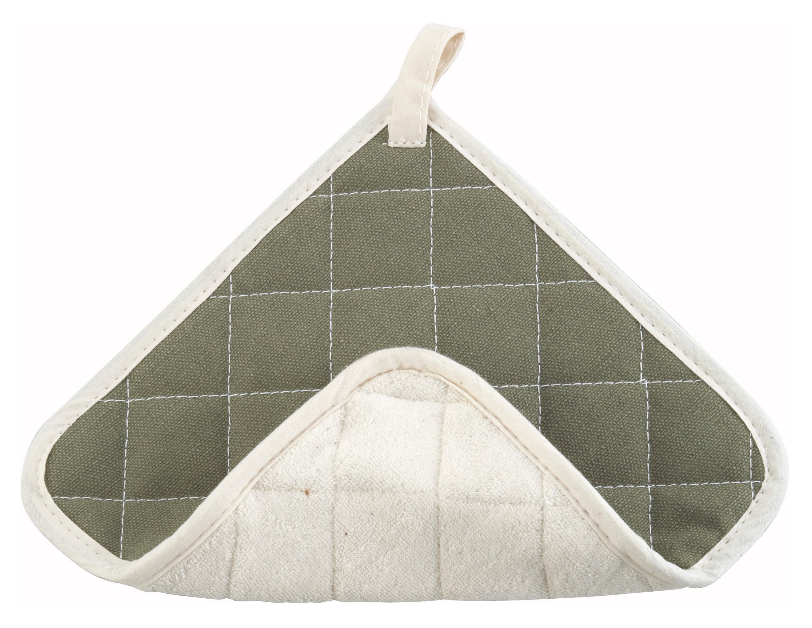 Pot Holder 8X8 IN Terry Cloth Green Square Fire Retardant 12/Dozen