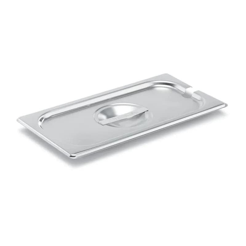 Super Pan V® Cover For Steam Table Pan 1/3 Size 7X12.81X1 IN Stainless Steel Slotted 1/Each